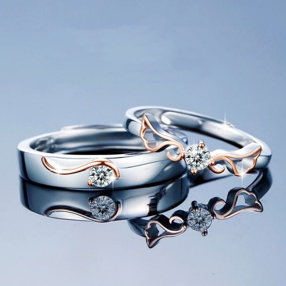 Couple Rings Matching Rings Ring Set Wedding Bands Adjustable