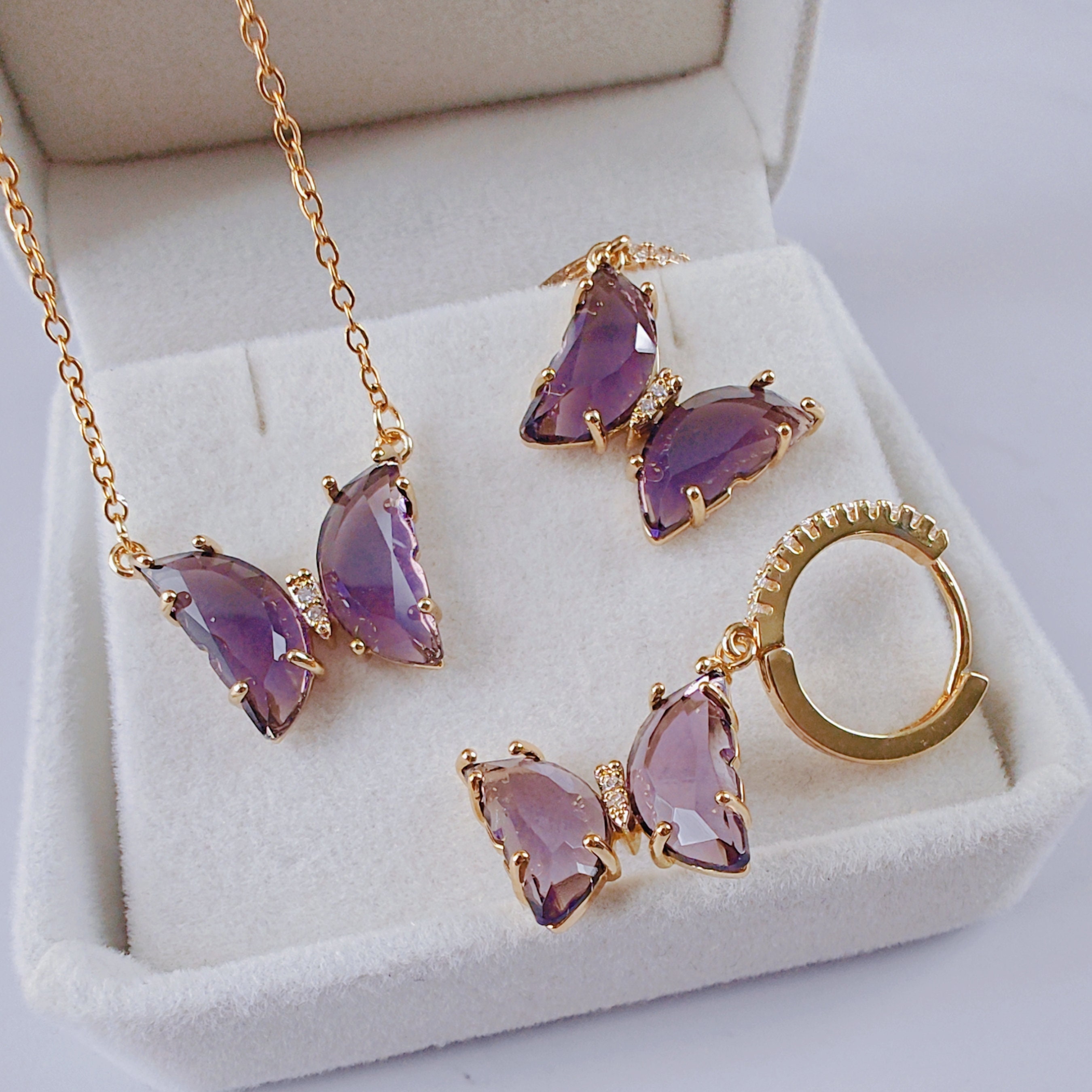 Butterfly cheap earrings purple