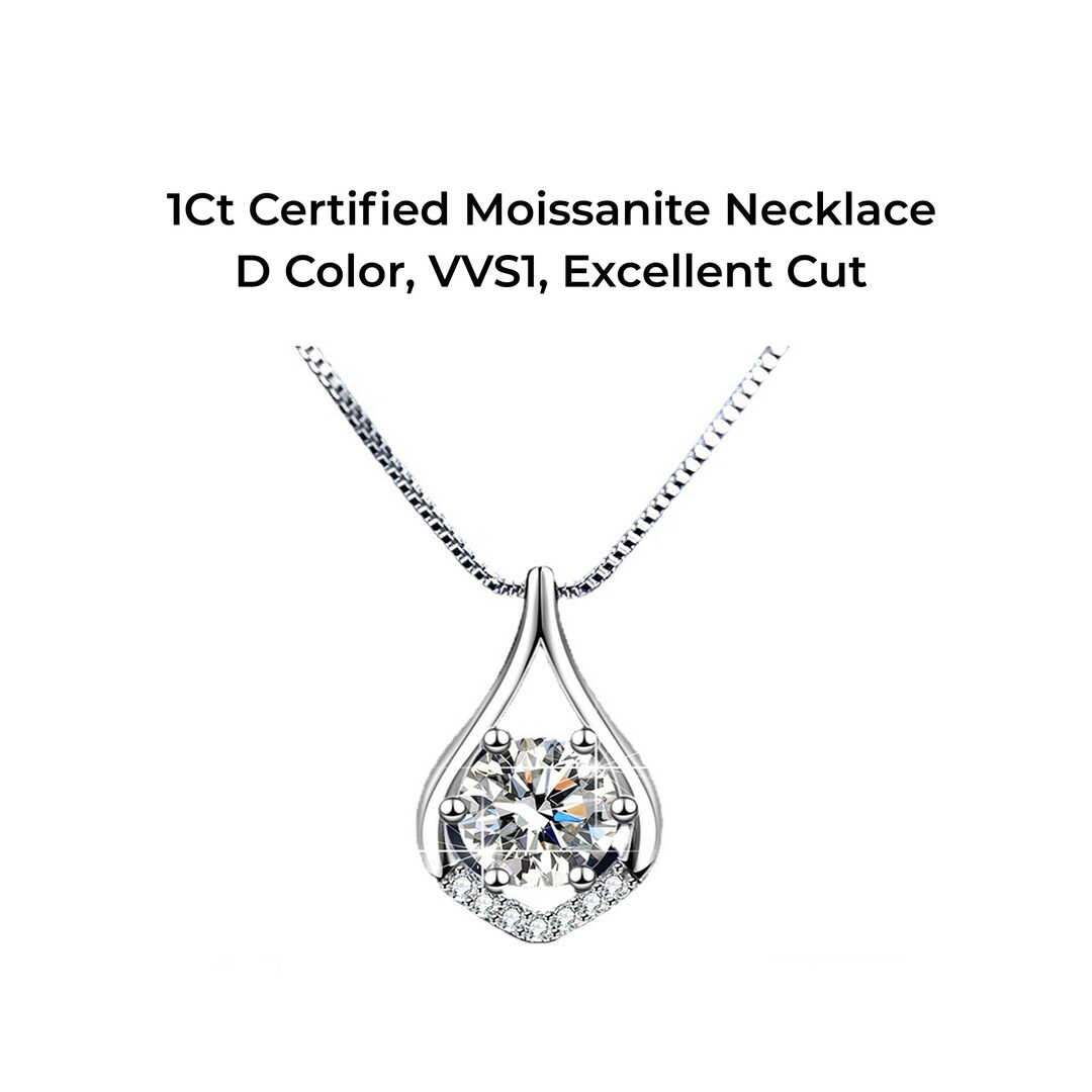 1/2CT Moissanite Diamond Crown Necklace