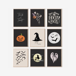Halloween Gallery Wall, Halloween Decor, Modern Halloween Printable Wall Art, Halloween Ghost Wall Art, Neutral Halloween Decor