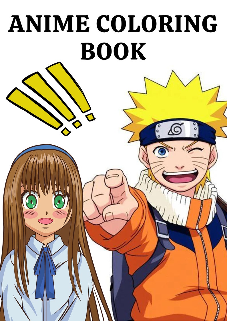 Anime Coloring Book, Anime Printable Pdf, Adult Coloring Book Pdf, Watercolor Coloring, Coloring