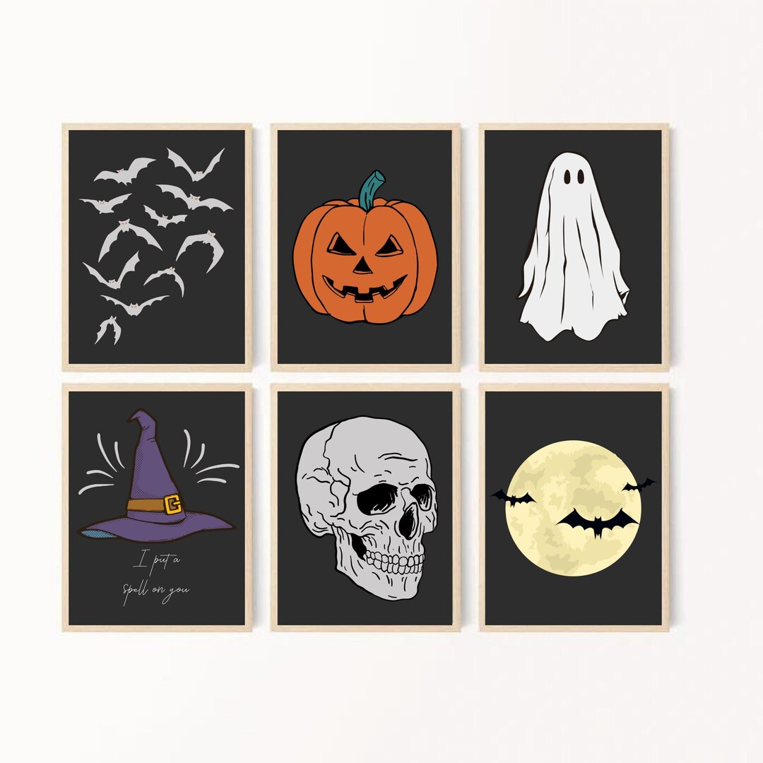 Halloween Gallery Wall Halloween Decor Modern Halloween - Etsy