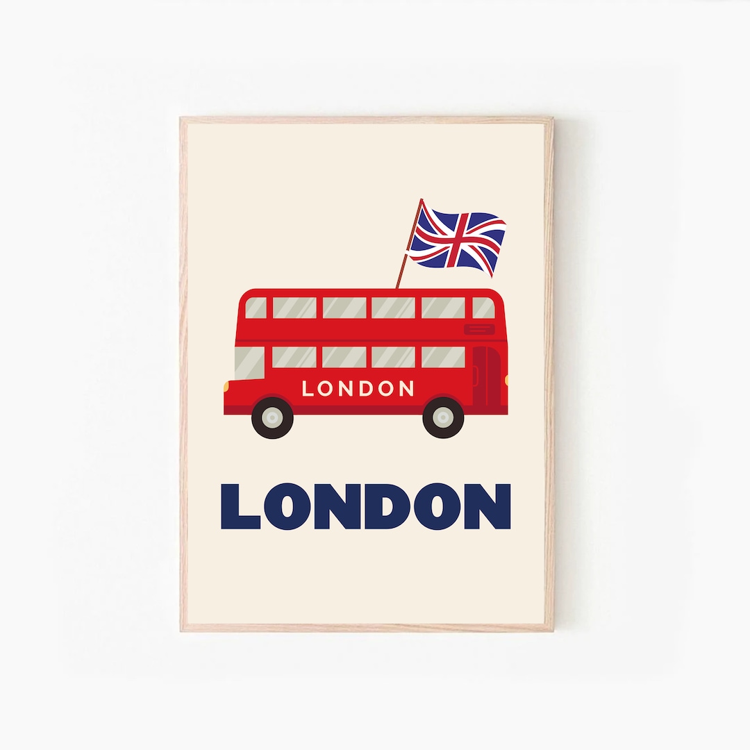 London Travel Poster London Printable Wall Art London City Etsy