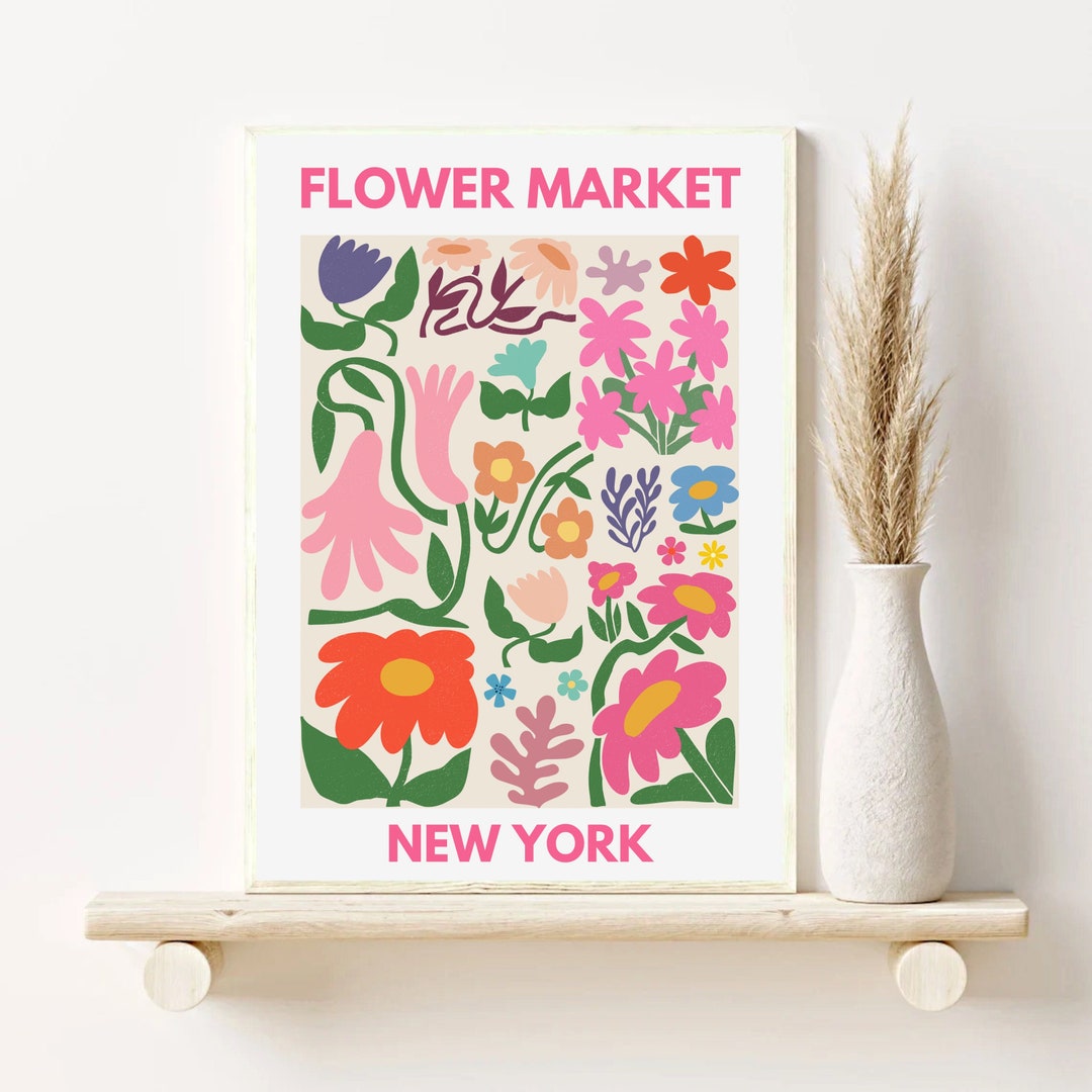 Flower Market New York Print, New York Flower Market Print, New York