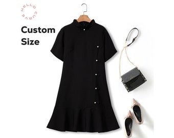 Ayelet Plus Size Qipao Cheongsam Chinese Mandarin Oriental Cocktail Mother of The Bride Groom Formal Wedding Guest Formal Short Sleeve Dress