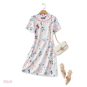 Plus Size Qipao Cheongsam Chinese Mandarijn Oosterse Cocktail Wit Rood Cosplay Vintage Moeder van de Bruid Bruidegom Formele bruiloft Gast Jurk
