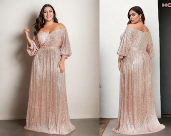 Zahra Plus Size Mother of the Bride Groom Champagne Gold Off Shoulder With Sleeves Modest Prom Formal Party Evening Dress Short Sleeve Gown