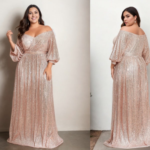 Zahra Plus Size Mother of the Bride Groom Champagne Gold Off Shoulder With Sleeves Modest Prom Formal Party Evening Dress Short Sleeve Gown
