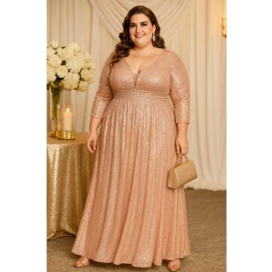 champagne colored mother of the bride plus size dresses Ivonne D 122D66