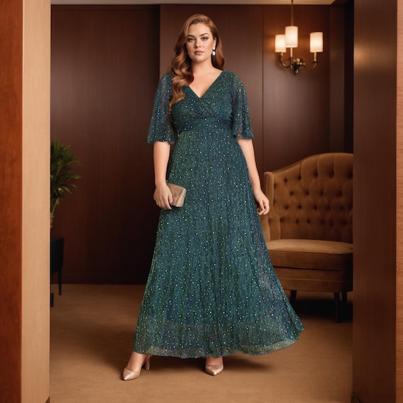 green emerald velvet dress Plus Size Boho Floral Empire Waist Paisley Print Maxi Dress – Anna-Kaci main image 1