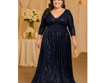 neiman marcus plus size evening dresses Ever-Pretty Short Sleeves Sequin High Low Formal Evening Dress main image 0