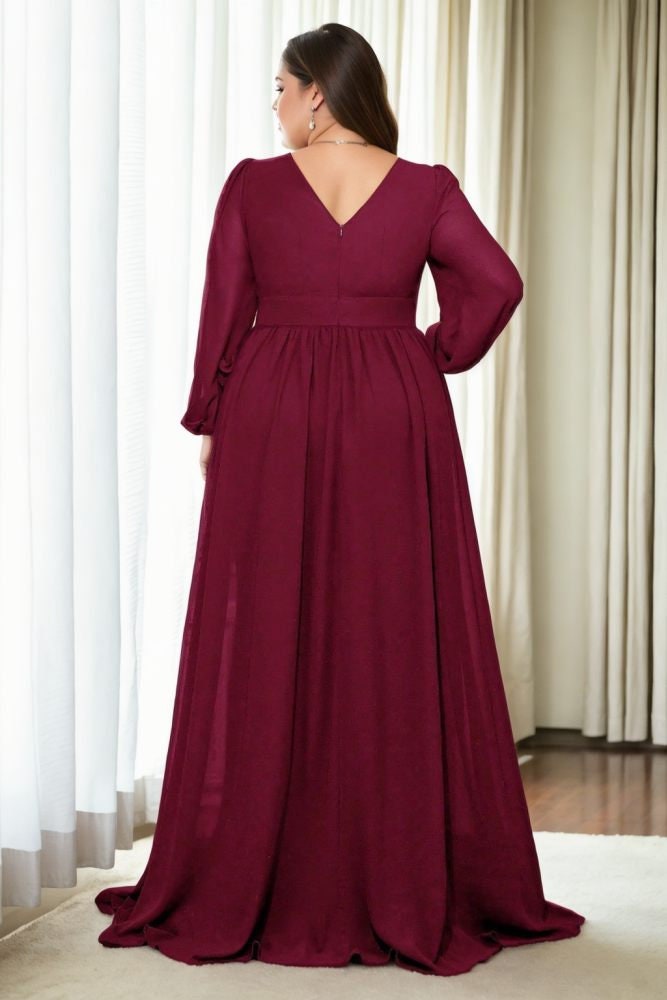 burgundy off the shoulder dress plus size Burgundy Velvet Plus Size Long Prom Dress Luxury Evening Formal Gown SC043 main image 0