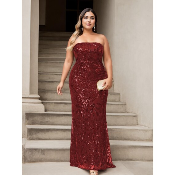 green emerald velvet dress Long Plus-Size Prom Dress cd387c by Ladivine main image 1