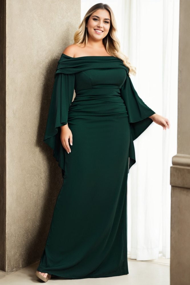Quinceanera Dress Emerald Green Dress Size 16 Long Sleeve Party Wear Winter  Maxi Dresses Plus Size