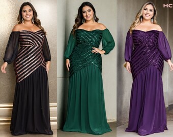 green emerald velvet dress Womens Plus Size Satin Formal Evening Gowns with Pockets Long Sleeves  V-Neck Lace Mother of The Bride Dress Black at Amazon Women's Clothing store main image 0