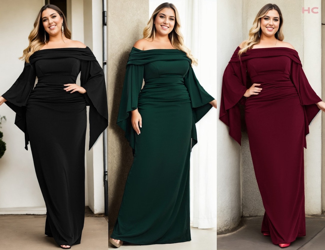 Glamorous Elegant Evening Gowns Maroon Ninang Plus Size Dress Final Sale Plus  Size Gown With Layered