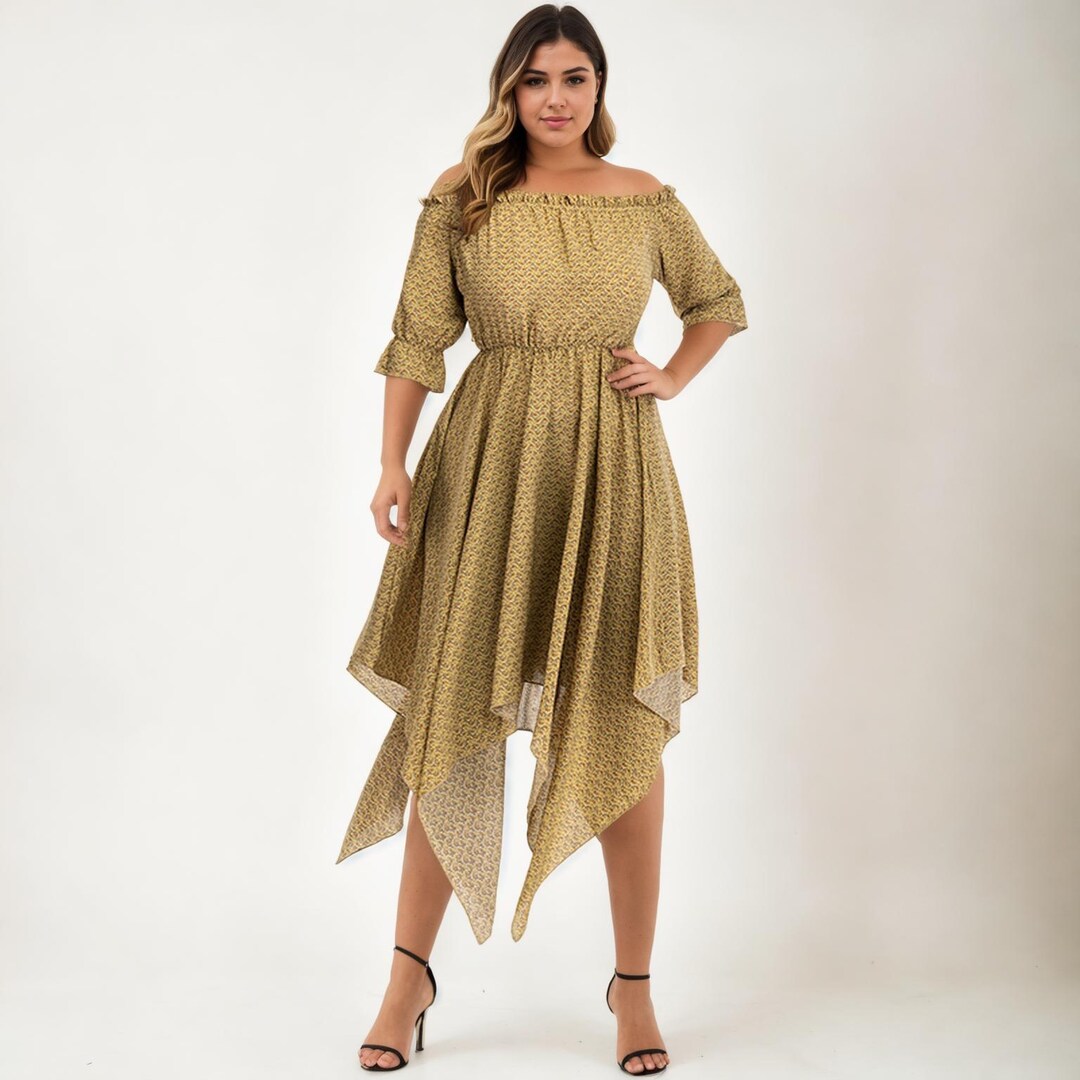 Allegra Plus Size Pixie Fairy Boho Bohemian Wispy Ditsy Floral off ...