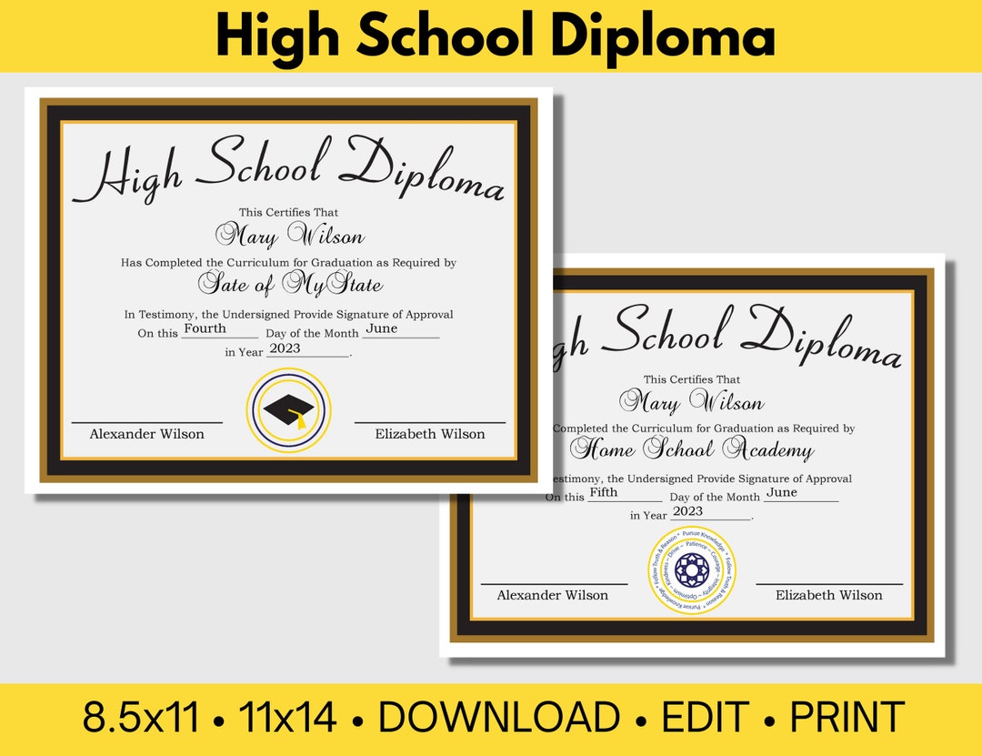 Homeschool Diploma Template, Edit the Template &amp; Print to Create ...