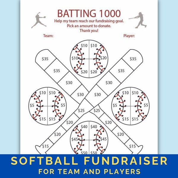 Softball Fundraiser Template Etsy
