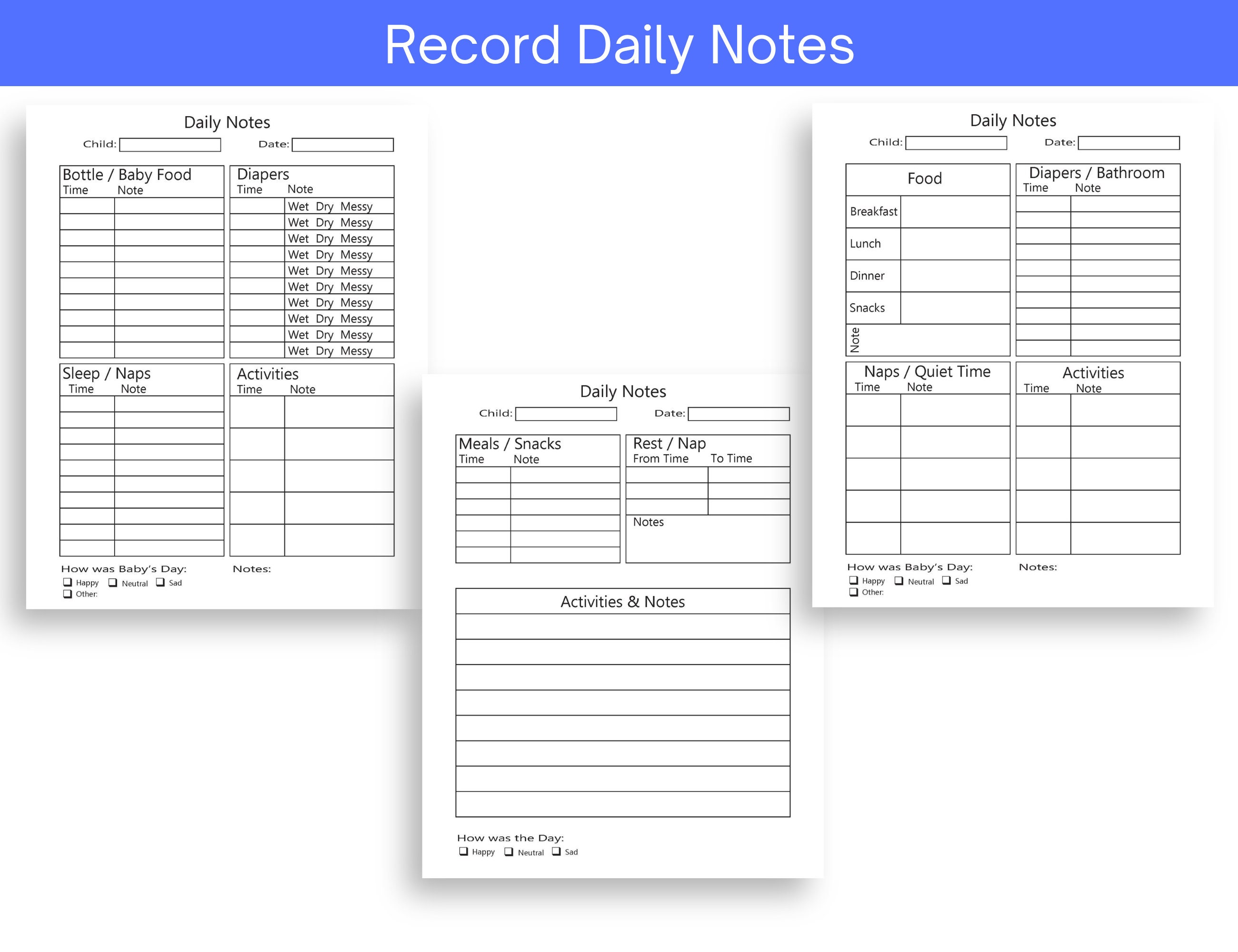 Nanny Binder With Printable Forms, Customize the Info. Pick the Right ...