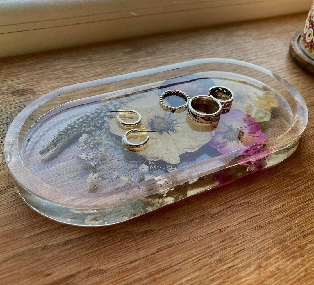 Real Flower Resin Jewellery Tray. Custom Made. Wedding Flower Etsy UK