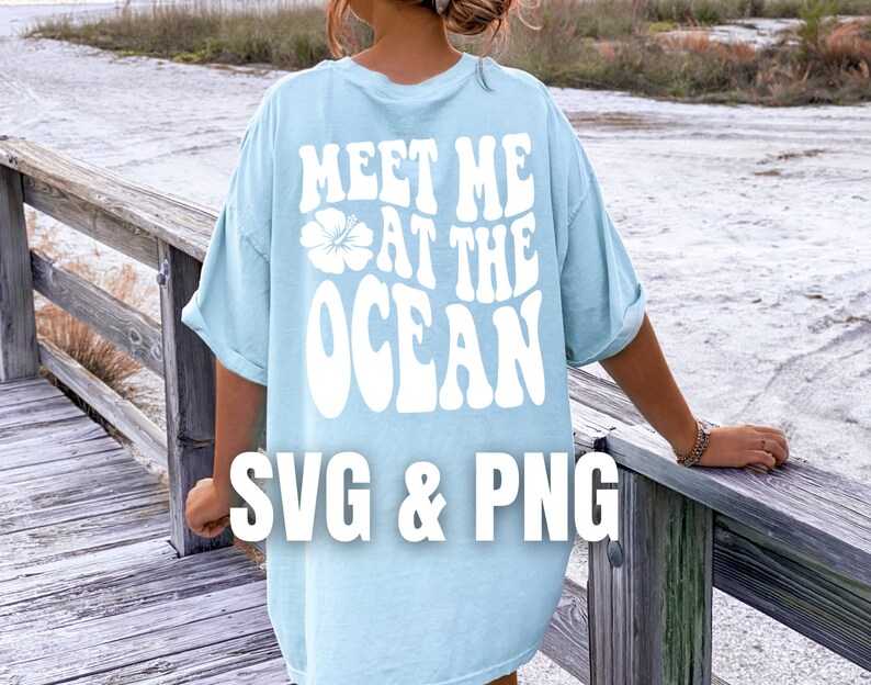 Retro Beach Svg Preppy Aesthetic Svg Meet Me at the Ocean - Etsy