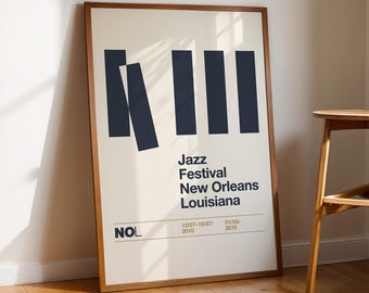 Jazz Poster, printable wall art, digital download, retro print, mid century modern, music poster, living room decor, vintage poster