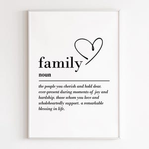 Family definition, printable wall art, digital download, family gift, family quotes, mum gift, dad gifts, family printable, quote prints