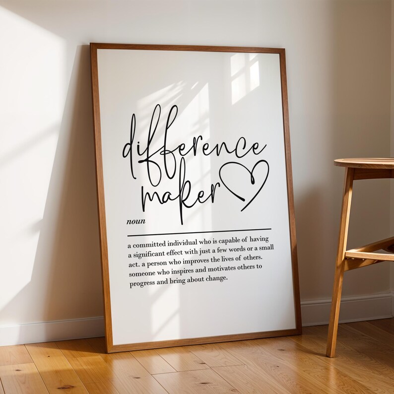 Definición de "Marcador de Diferencias", arte mural imprimible, descarga digital, regalos para maestros, obsequios de agradecimiento, regalos para mentores, citas sobre resiliencia imagen 3