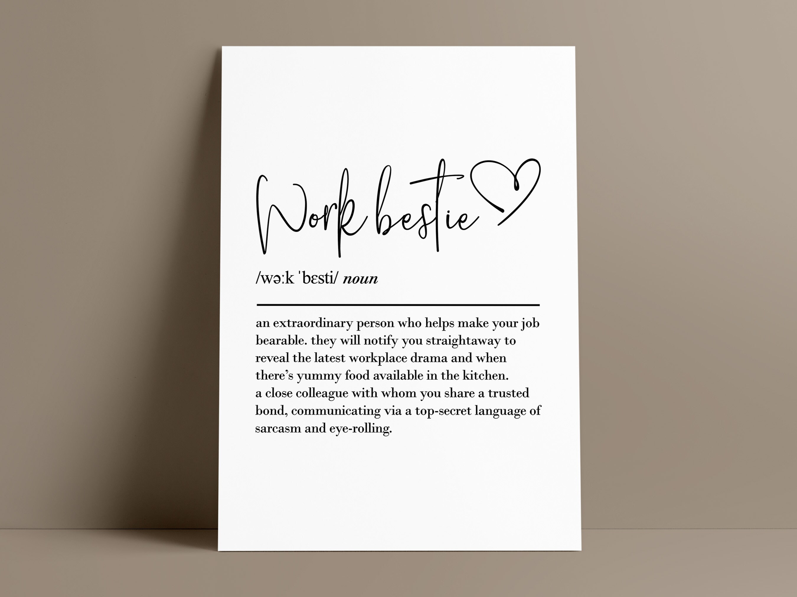 Work Bestie Definition Spiral Notebook - 160 Page A5 Notebook For Coworker Gifts