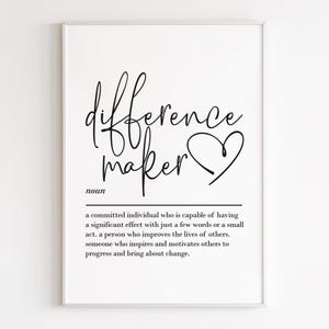 Definición de "Marcador de Diferencias", arte mural imprimible, descarga digital, regalos para maestros, obsequios de agradecimiento, regalos para mentores, citas sobre resiliencia imagen 2