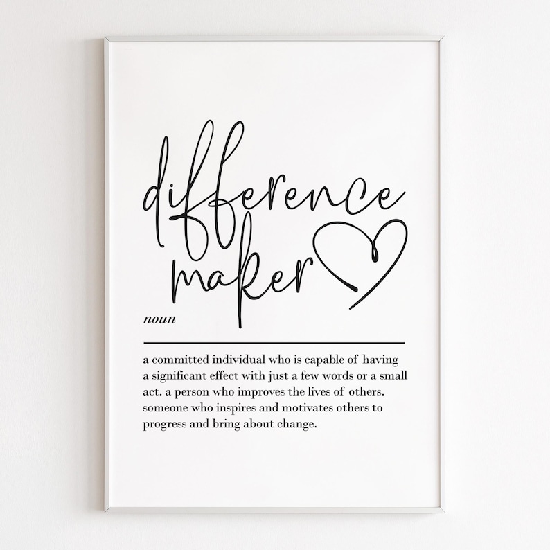 Definición de "Marcador de Diferencias", arte mural imprimible, descarga digital, regalos para maestros, obsequios de agradecimiento, regalos para mentores, citas sobre resiliencia imagen 2