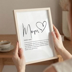 Mom definition, printable wall art, digital download, mom gift, mom birthday gift, gift from daughters, gift for her, mom print