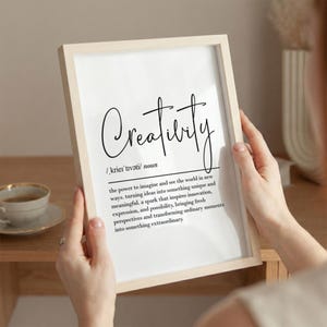 Creativity definition, printable wall art, digital download, creativity poster, motivational wall art, office wall art, innovation print