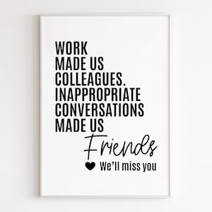 We&#39;ll Miss You, printable wall art, digital download, coworker gift, goodbye gift, leaving gift work colleague, team gifts, farewell gift