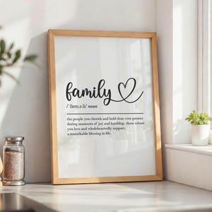 Familjedefinition, utskrivbar väggkonst, digital nedladdning, familjegåva, familjecitat, mammapresent, pappapresenter, utskrivbar familj, citattryck bild 6