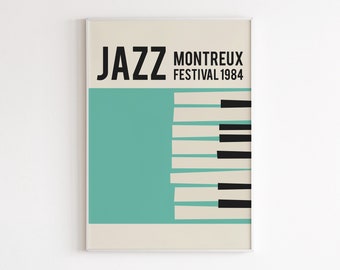 Jazz Poster, printable wall art, digital download, retro print, mid century modern, music poster, living room decor, vintage poster