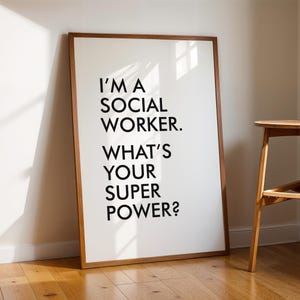 Impresión de trabajador social, arte de pared imprimible, descarga digital, regalo de trabajador social, regalo de agradecimiento, regalo de despedida, regalo de cumpleaños para ella