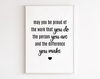 Difference Maker print, printable wall art, digital download, thank you gift, mentor gift, leaving gift, gift for her, new job gift