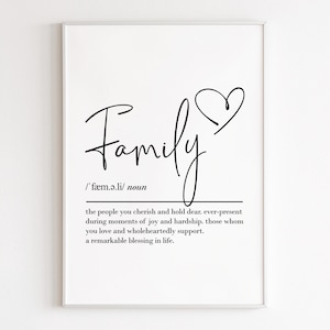 Family definition, printable wall art, digital download, family gift, family quotes, mum gift, dad gifts, family printable, quote prints