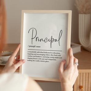 Principal definition, printable wall art, digital download, principal gift, thank you gifts, principal thank you, thank you teacher
