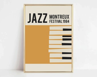 Jazz Poster, printable wall art, digital download, retro print, mid century modern, music poster, living room decor, vintage poster