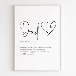 Dad definition, printable wall art, digital download, dad gifts, dad birthday gift, gift from daughters, dad print, gift from son