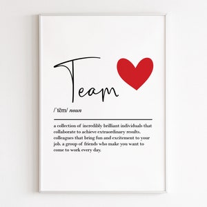 Teamdefinitie, afdrukbare muurkunst, digitale download, work bestie, afscheidscadeau collega, afscheidscadeau voor collega, teamcadeaus