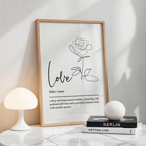 Definición de amor, arte de pared imprimible, descarga digital, citas de amor, regalo para parejas, impresiones para el dormitorio, regalos de aniversario, regalo de cumpleaños para ella