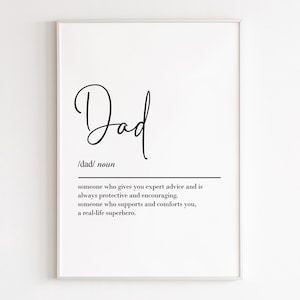 Dad definition, printable wall art, digital download, dad gifts, dad birthday gift, gift from daughters, dad print, gift from son