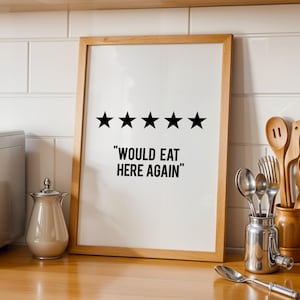 Zou hier weer eten print, afdrukbare muurkunst, digitale download, keuken en eetkamer, keukenposterontwerp, geschenken chef-kok, cadeaus voor fijnproevers
