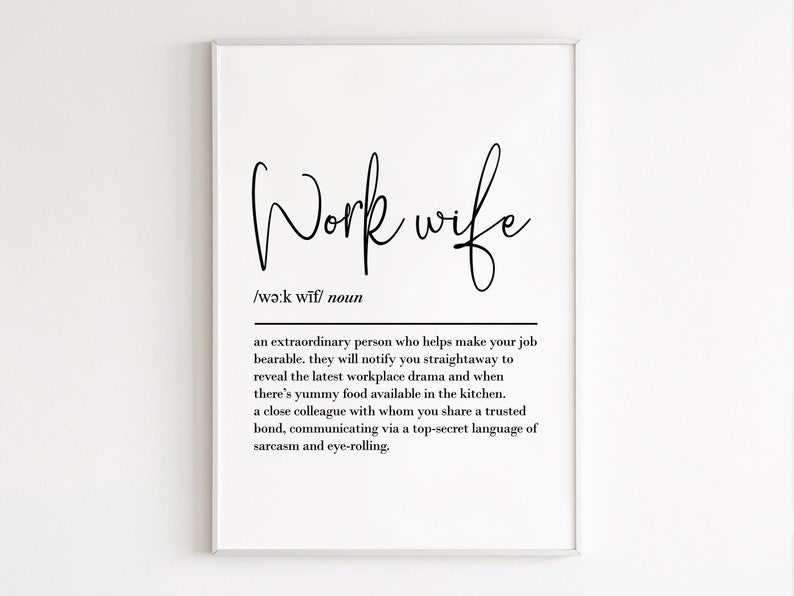 Work Wife Definition, Printable Wall Art, Digital Download, Work Wife ...