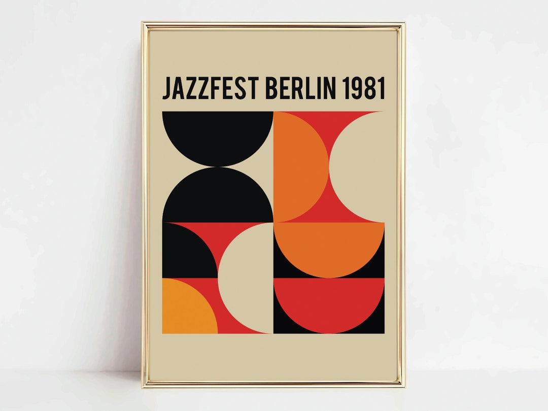 Jazz Poster, Printable Wall Art, Digital Download, Retro Print, Mid