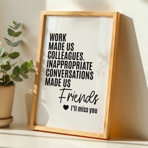 I'll Miss You, printable wall art, digital download, coworker gift, goodbye gift, leaving gift work colleague, team gifts, farewell gift